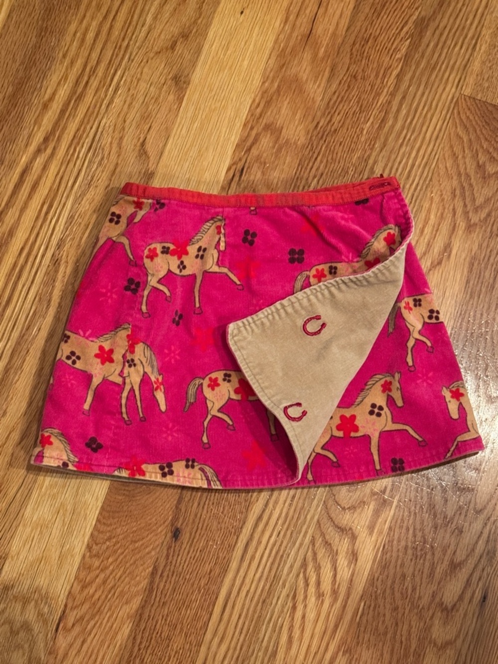 Lilly Pulitzer Pink Horse Print Reversible Kids Skirt - Picture 1 of 4